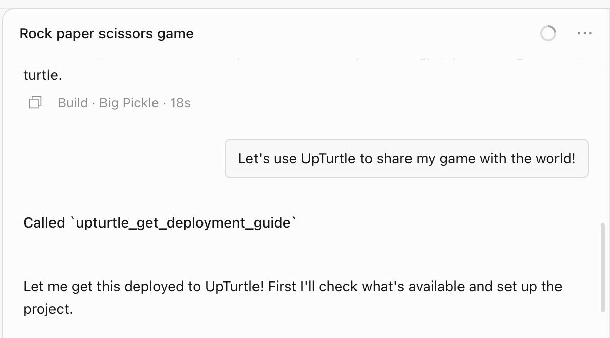 Telling the AI to share the game with the world